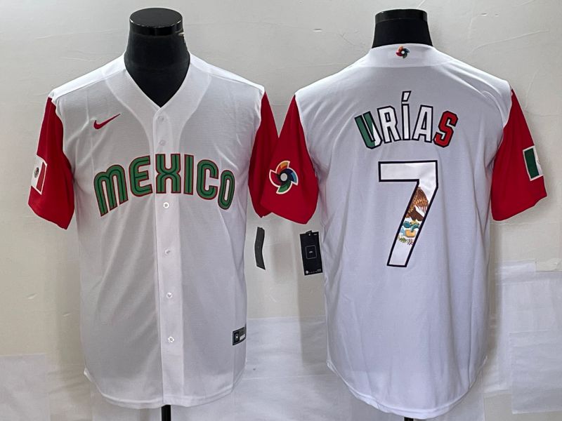 Men 2023 World Cub Mexico #7 Urias White camo Nike MLB Jersey14->more jerseys->MLB Jersey